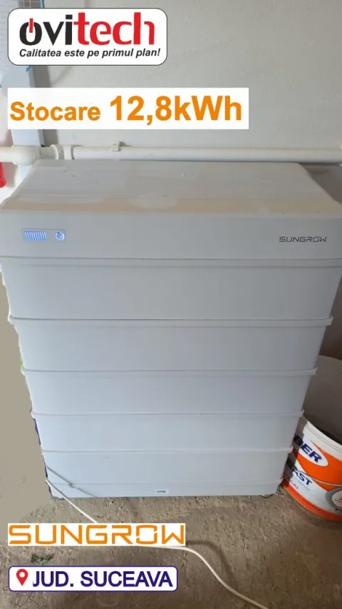 Montaj sistem fotovoltaic 4 kW monofazat cu baterie Sungrow 12,8 kWh, jud. Suceava — fotografia 4
