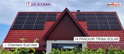 Montaj sistem fotovoltaic 6,3 kWp cu baterie Sungrow 9,6 kWh, jud. Suceava — fotografia 4