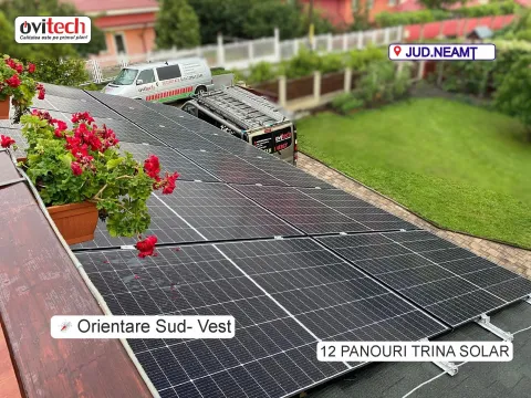 Sistem fotovoltaic 5,4 kW monofazat, jud. Neamț — panouri fotovoltaice montate de Ovitec